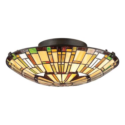 Quoizel - Tiffany REED mennyezeti lámpatest 2xE27/60W/230V, átm. 42 cm