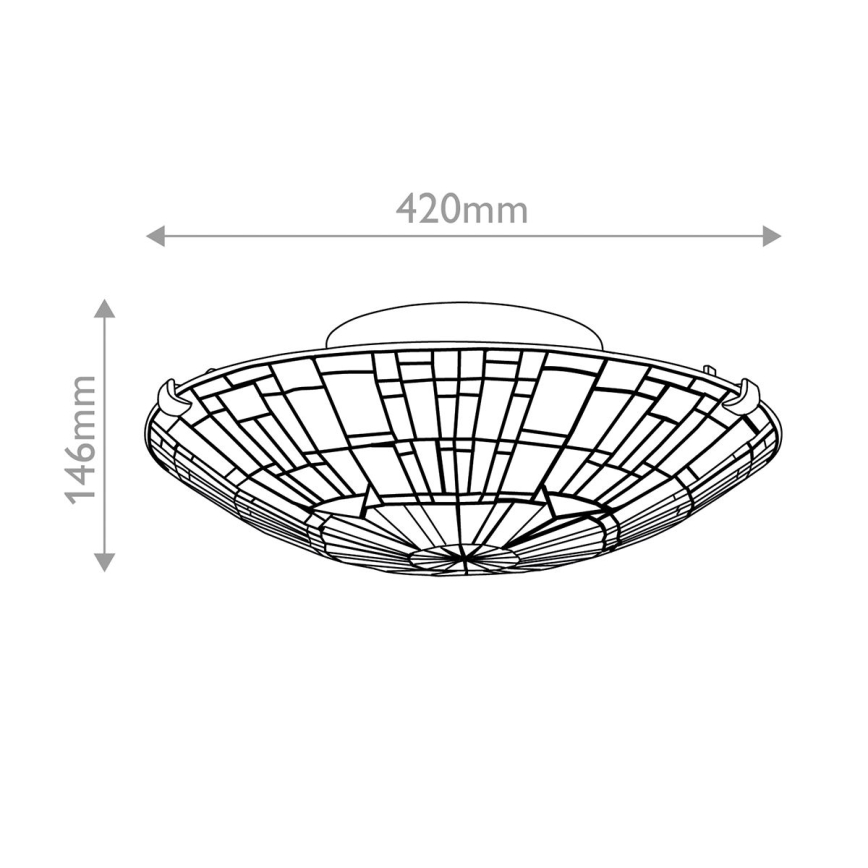 Quoizel - Tiffany REED mennyezeti lámpatest 2xE27/60W/230V, átm. 42 cm