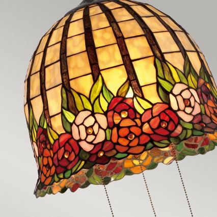 Quoizel - Tiffany ROSECLIFFE láncos csillár 3xE27/100W/230V
