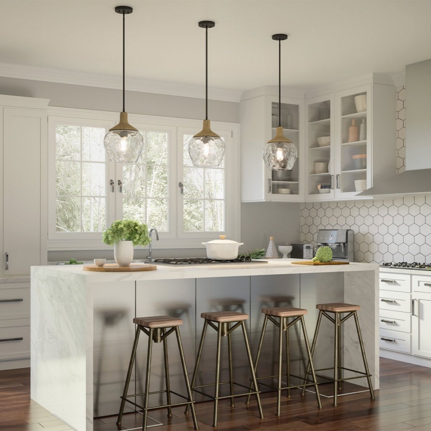 Quoizel - Csillár rúdon ROYER 1xE27/60W/230V átm. 30,2 cm átlátszó/fekete/bézs