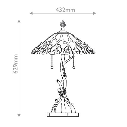 Quoizel - Tiffany WHISPERING asztali lámpa 2xE27/60W/230V
