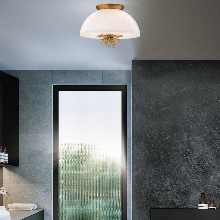 Quoizel - Csillár rúdon STARING 3xE14/40W/230V átm. 45,7 cm arany/patinás/fehér