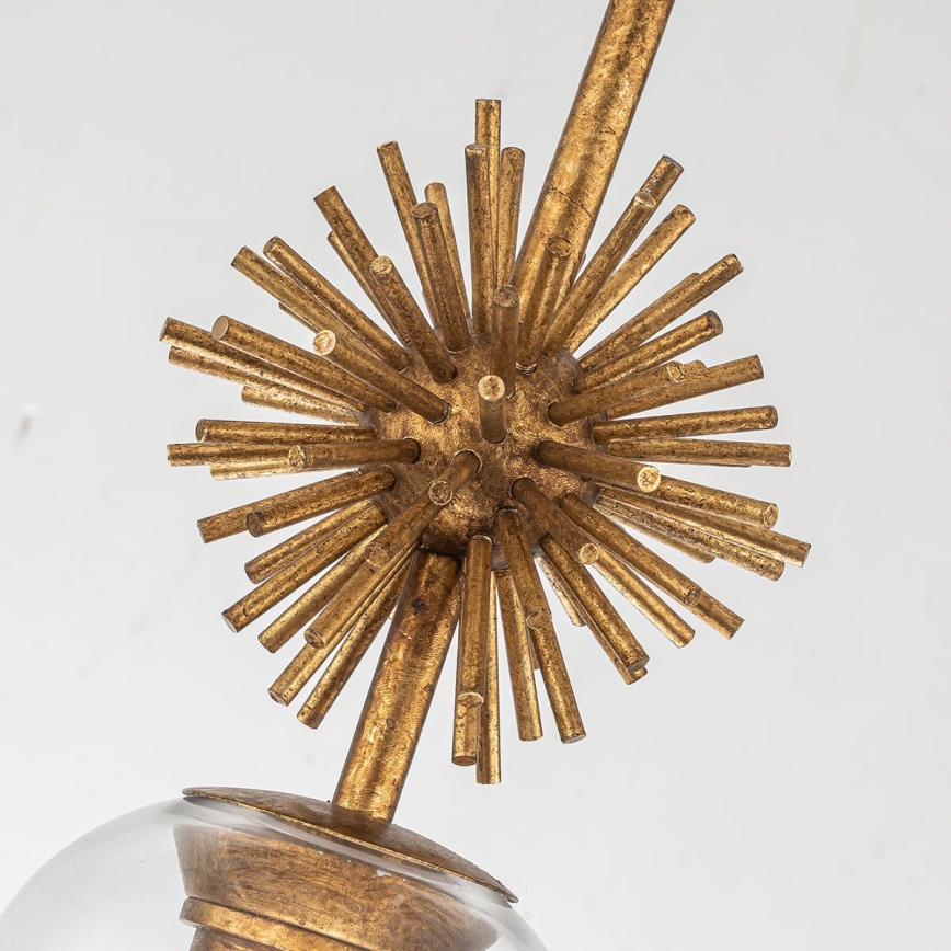 Quoizel - Csillár rúdon STARING 1xE27/40W/230V átm. 18,4 cm arany/patinás/átlátszó