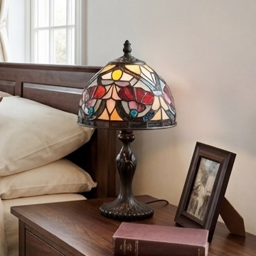 Quoizel - Tiffany asztali lámpa LARISSA 1xE14/40W/230V átm. 20 cm