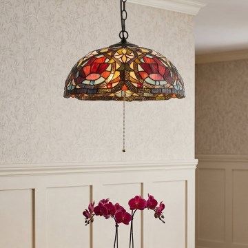 Quoizel - Tiffany LARISSA láncos csillár 3x E27/60W/230V, átmérő 38,5 cm