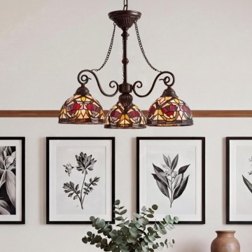 Quoizel - Tiffany LARISSA láncos csillár 3xE27/60W/230V átm. 63,6 cm