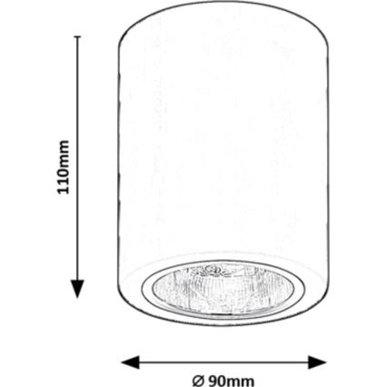 Rabalux - Fekete spotlámpa 1xE27/25W/230V