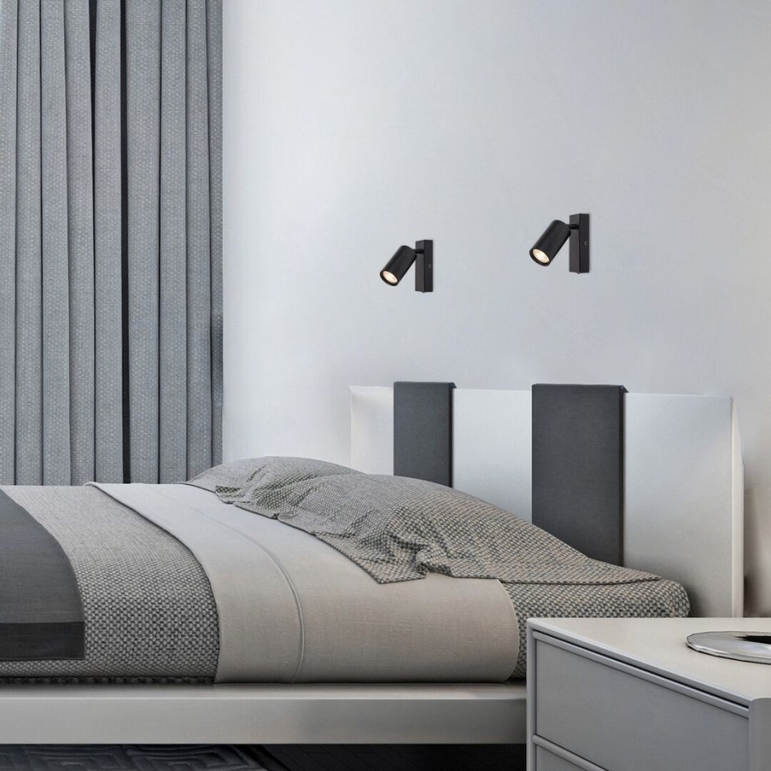 Rabalux - Fali spotlámpa 1xGU10/25W/230V fekete