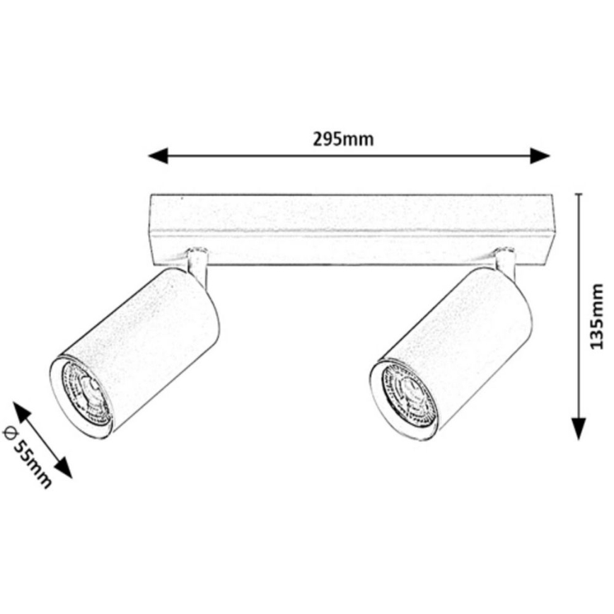 Rabalux - Mennyezeti spotlámpa 2xGU10/25W/230V fekete