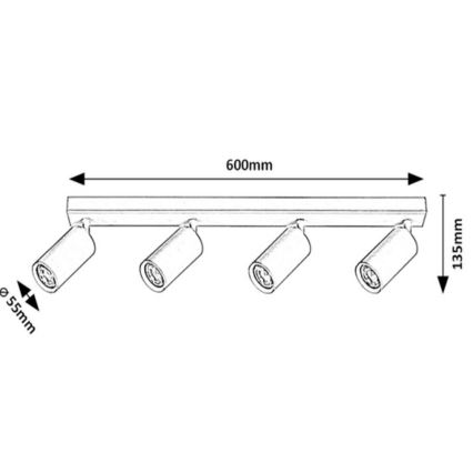 Rabalux - Mennyezeti spotlámpa 4xGU10/25W/230V fekete
