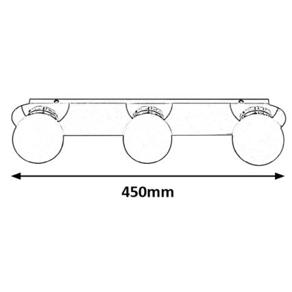 Rabalux - Fürdőszobai mennyezeti lámpatest 3xG9/28W/230V IP44 10x45 cm