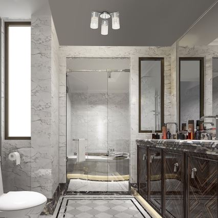 Rabalux - Fürdőszobai mennyezeti lámpatest, 3x E14/40W, 230V, IP44, átmérő 33,5 cm