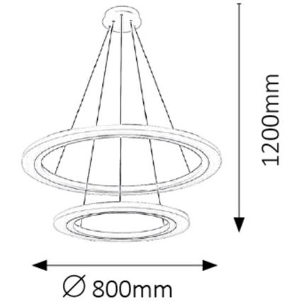 Rabalux 2429 - LED Csillár ADRIENNE LED/62W/230V ezüst