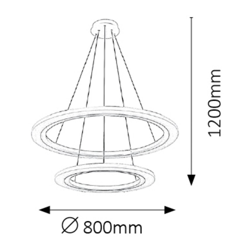 Rabalux 2429 - LED Csillár ADRIENNE LED/62W/230V ezüst