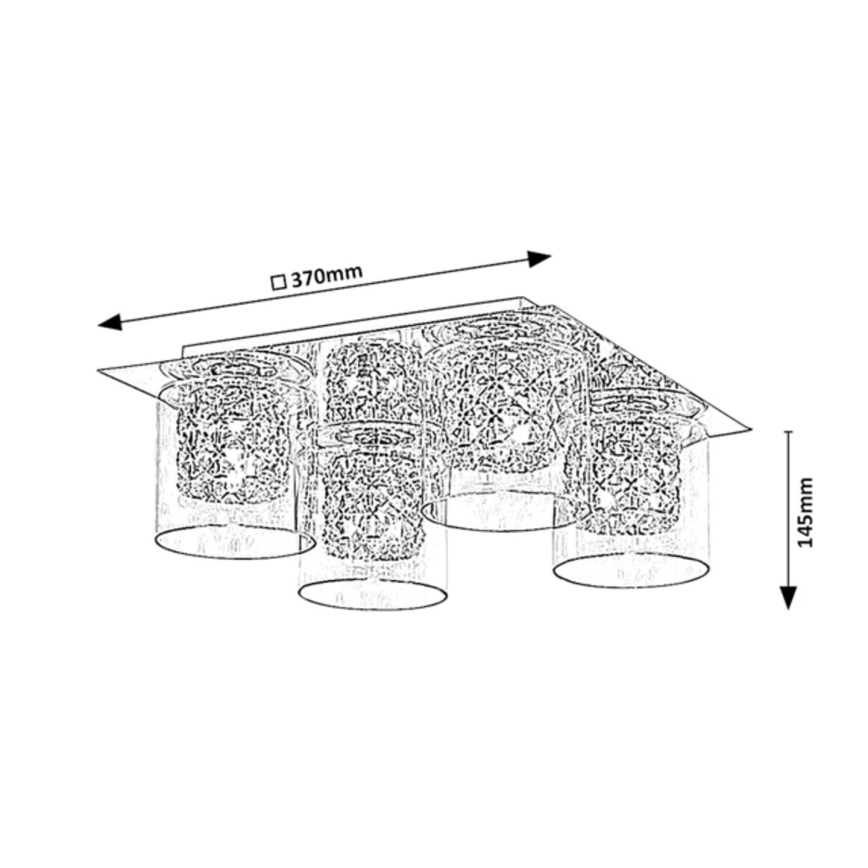 Rabalux - Kristály mennyezeti lámpa 4xG9/40W/230V 37x37 cm
