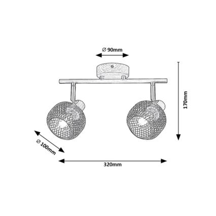 Rabalux - Spotlámpa 2xE14/40W/230V