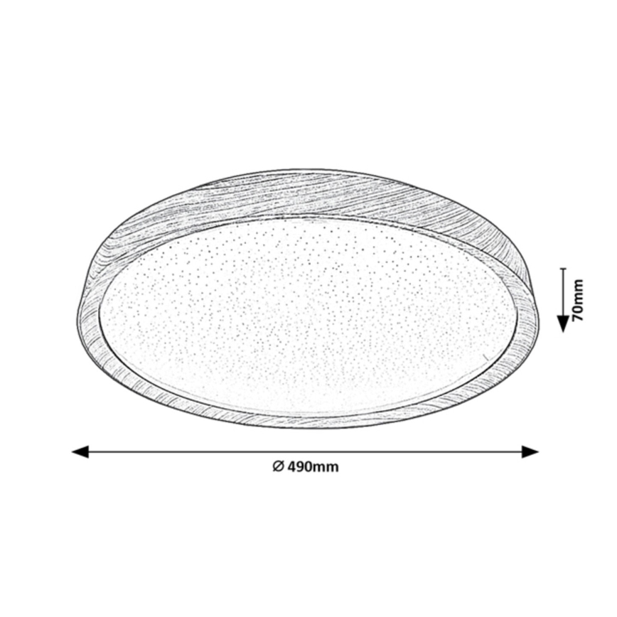 Rabalux - LED Dimmelhető mennyezeti lámpa LED/50W/230V 3000-6500K bükkfa + távirányító