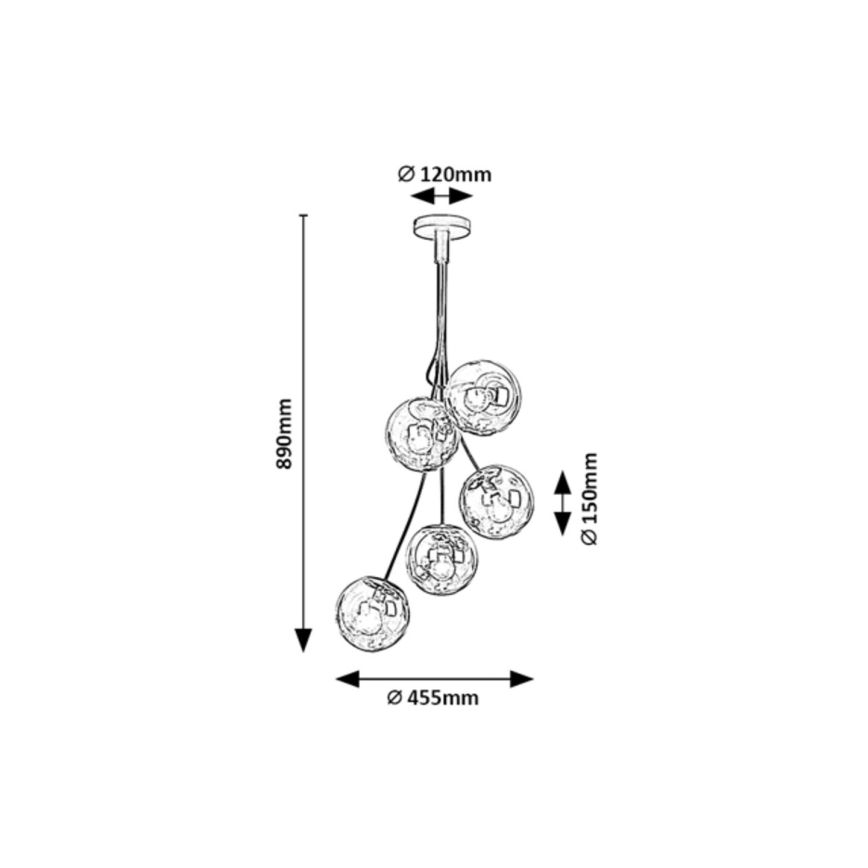 Rabalux - Csillár rúdon 5xE14/40W/230V