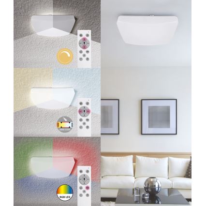 Rabalux - LED RGB Szabályozható mennyezeti lámpa távirányítóval LED/16W/230V