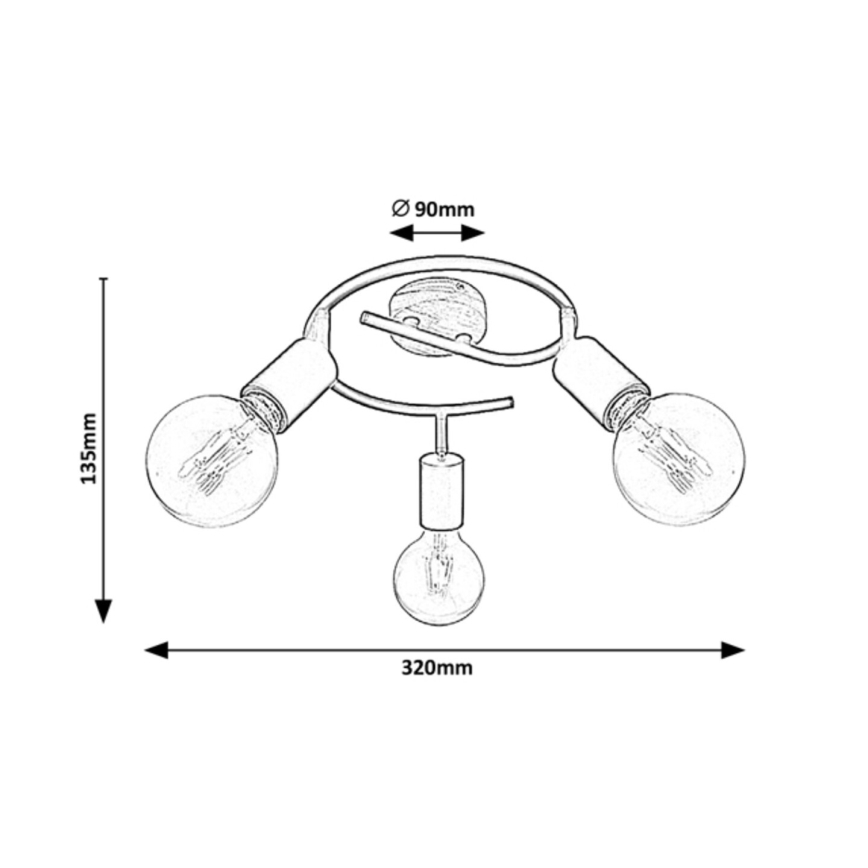 Rabalux - Spotlámpa 3xE27/40W/230V gumifa