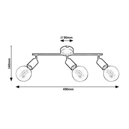Rabalux - Spotlámpa LAMAR 3xE27/40W/230V