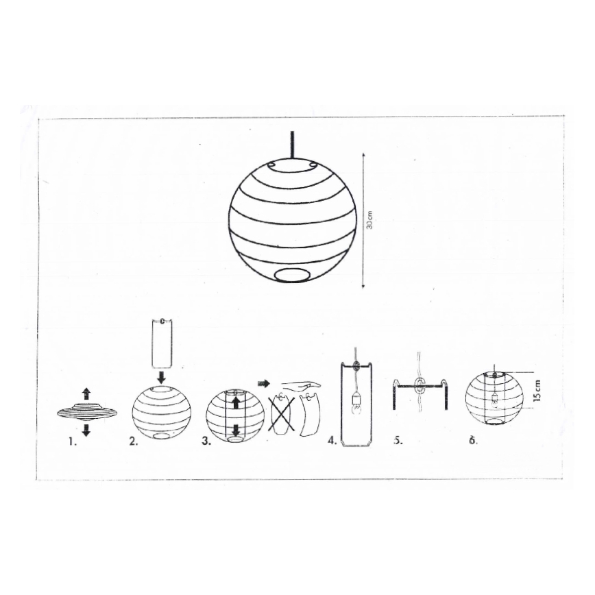 Rabalux 4894 - RICE csillár lámpabúra fehér E27 átmérő 30 cm