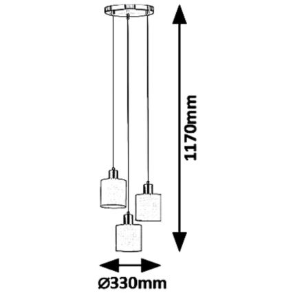 Rabalux 5012 - Csillár zsinóron NATINA 3xE14/25W/230V