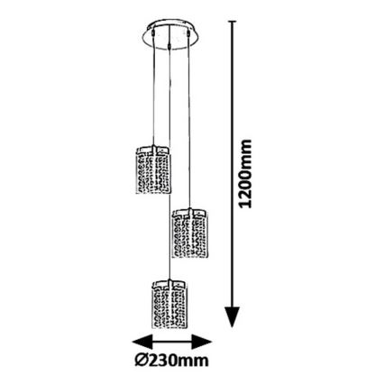 Rabalux 5044 - LED Csillár zsinóron ASTRELLA 3xLED/6W/230V