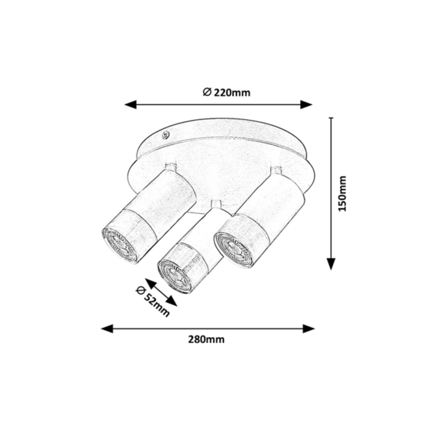 Rabalux - Spotlámpa ZIRCON 3xGU10/5W/230V