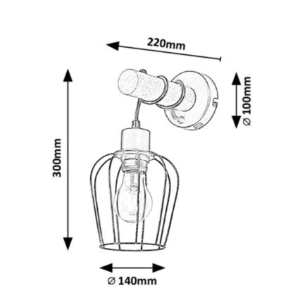 Rabalux - Fali lámpa 1xE27/40W/230V gumifa