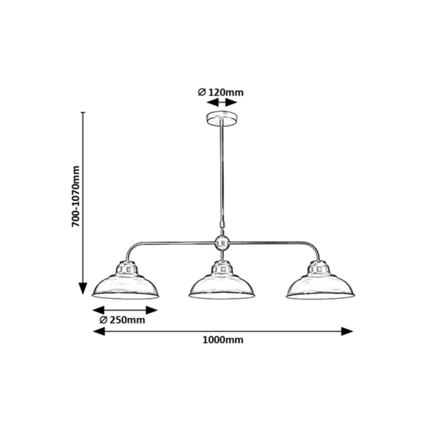 Rabalux - Csillár rúdon 3xE27/60W/230V