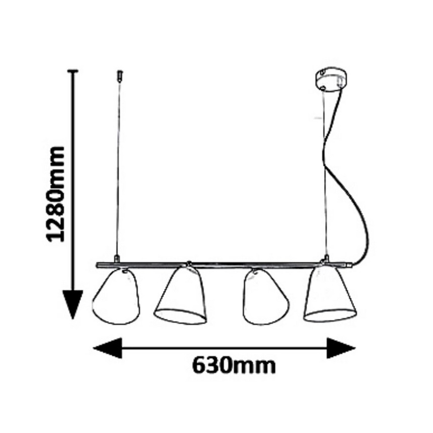 Rabalux 5377 - Csillár zsinóron ALTDER 4xE14/40W/230V