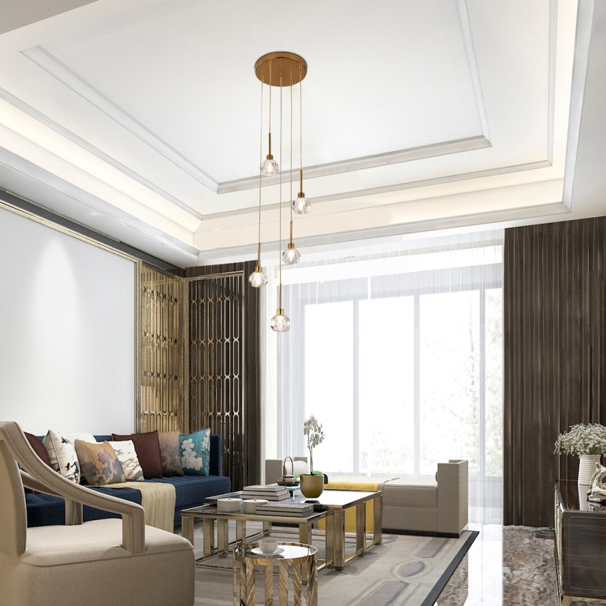 Rabalux 5396 - Csillár zsinóron KASSIA 5xG9/5W/230V