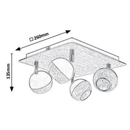 Rabalux - Spotlámpa 4xGU10/35W/230V