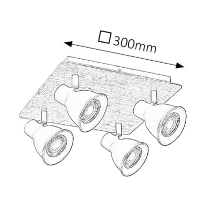 Rabalux - Spotlámpa 4xGU10/35W/230V