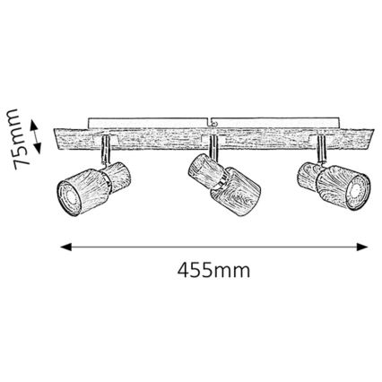 Rabalux 6007 - Spotlámpa MERKUR 3xGU10/50W/230V