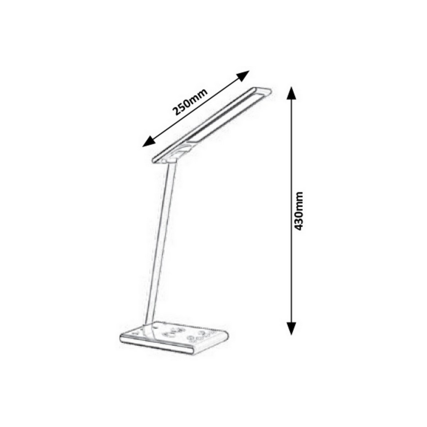 Rabalux - LED Szabályozható érintős asztali lámpa LED/5W/230V USB