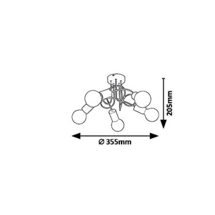 Rabalux 6340 - Csillár LINETT 5xE27/40W/230V