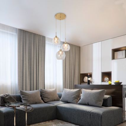 Rabalux 6496 - Csillár zsinóron 3xE27/60W/230V