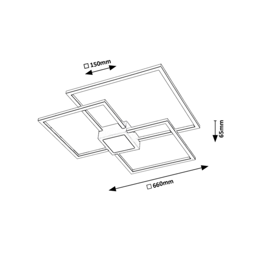 Rabalux - LED Fényerőszabályozható mennyezeti lámpa LED/38W/230V 66x66 cm