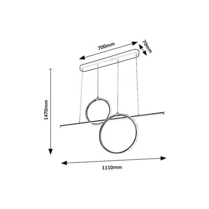 Rabalux - LED Csillár zsinóron LED/48W/230V