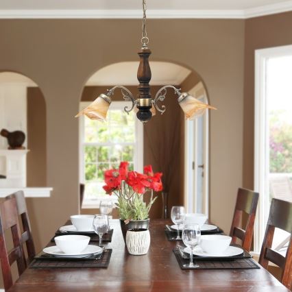 Rabalux - Csillár láncon 3xE14/40W/230V dió