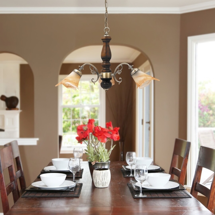 Rabalux - Csillár láncon 3xE14/40W/230V dió