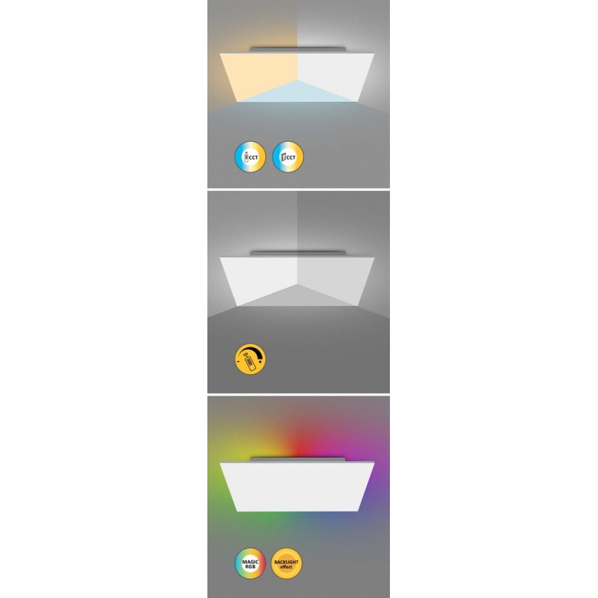 Rabalux - LED RGB dimmelhető mennyezeti lámpa LED/18W/230V 3000-6500K 30x30 cm + távirányító