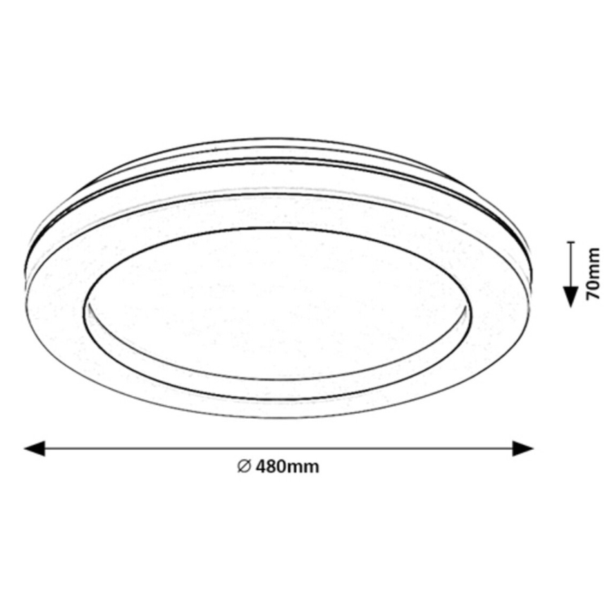 Rabalux - LED dimmelhető mennyezeti lámpa LED/47W/230V 3000-6500K + távirányító átmérő 48 cm