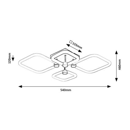 Rabalux - LED dimmelhető mennyezeti lámpatest LED/47W/230V 3000/4000/6000K + távirányítóval 46x54 cm