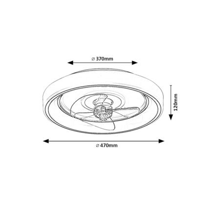 Rabalux - LED Dimmelhető mennyezeti ventilátor LED/67W/230V + távirányító