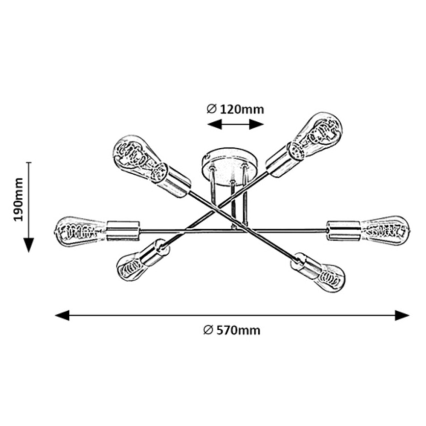Rabalux - Felületre szerelhető csillár 6xE27/25W/230V