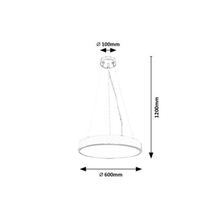 Rabalux - LED állítható fényerejű függeszték kábellel LED/60W/230V 3000-6000K fekete + távirányító