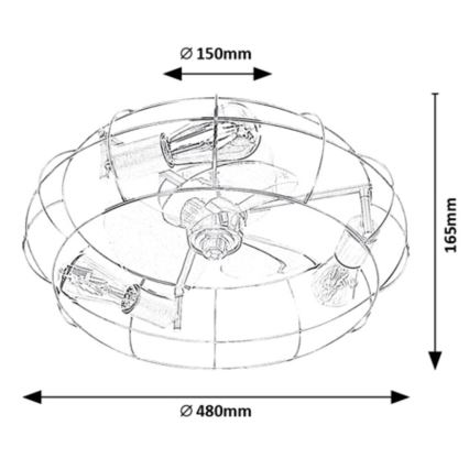 Rabalux - Mennyezeti ventilátor 3xE27/25W/230V